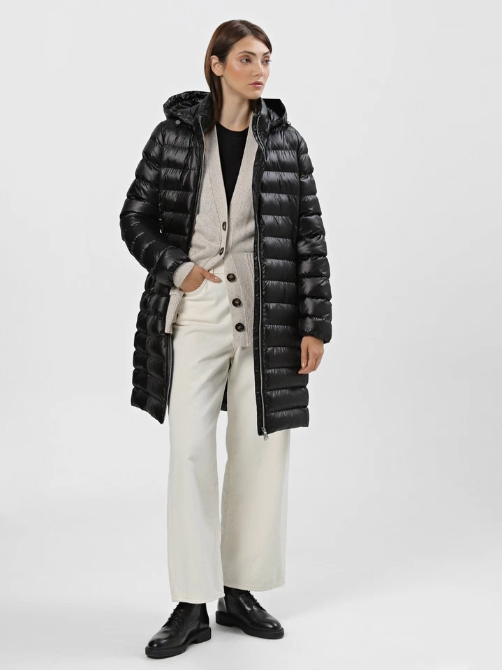 Geox Zosma Long Jacket Coat - Black - UK 10/US 8/I 44/D 38/F 40 - BNWT - Image 2 of 4