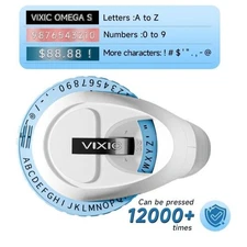 Embossing Label Maker Machine Portable Blue, Comes WIth 1 Roll Black Embossing