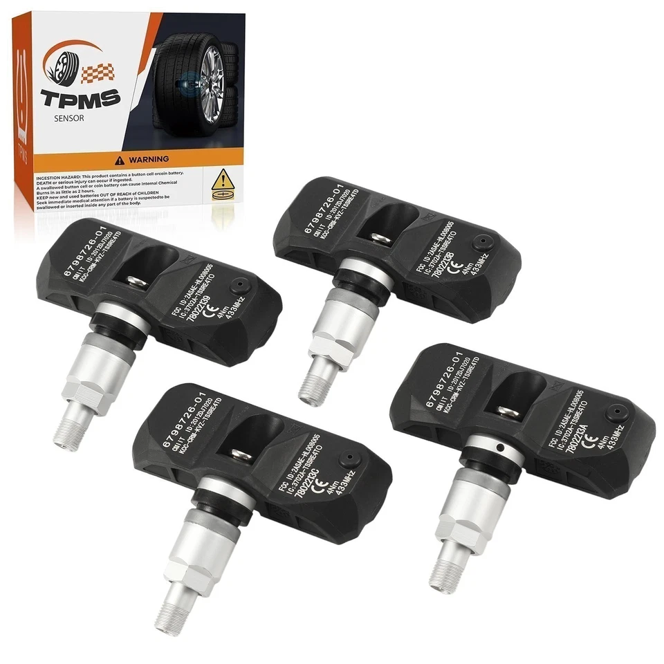 Sensor de presión de neumáticos TPMS de 4 piezas para BMW E82 E90 E60 E66 E70 X3 X5 X6 Z4 433 MHz Foto 2 de 4