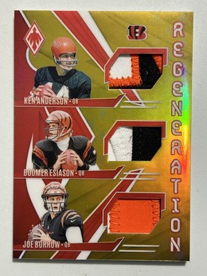 2024 Phoenix Burrow Esiason Anderson Regeneration Gold Prizm /10 Triple Patch