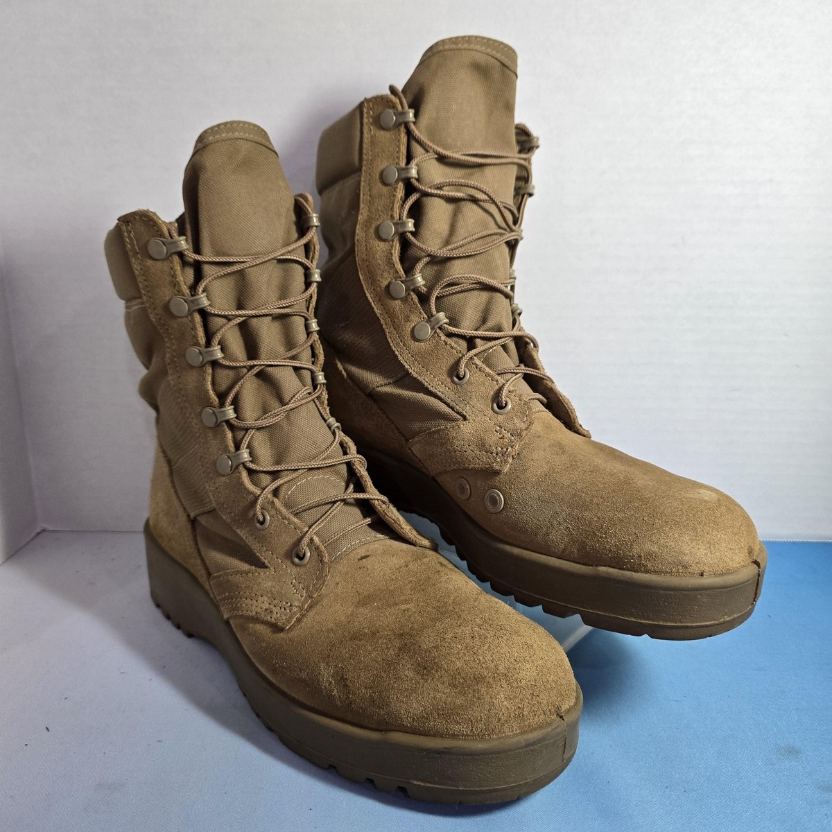 Hot Weather Army Combat Boots Mens Size 9.5R Coyote Suede 