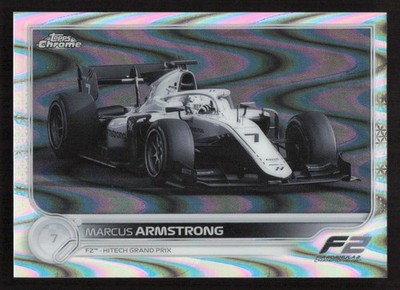 2022 Topps Chrome Formula 1 Marcus Armstrong Black & White RayWave #135 Card
