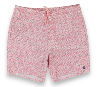 Johnnie-O Jaco Half Elastic 7'' Surf Shorts Mens Small Pink Dot Print Lined NWT