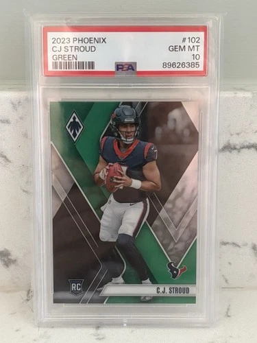 2023 Phoenix Football C.J. Stroud  ROOKIE RC Green /25 #102 Texans ROY PSA 10
