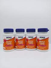 4-Pack NOW Foods Methyl Folate 1,000 mcg 90 Tablets Co-Enzyme B 01/28EXP