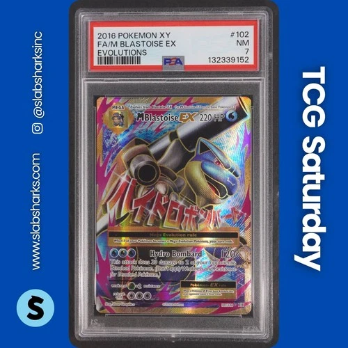 2016 POKEMON XY EVOLUTIONS #102/108 M BLASTOISE EX FULL ART ULTRA RARE PSA 7