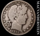 1912-S Silver Barber Half Dollar - Scarce  Better Date  No Reserve  #L4881