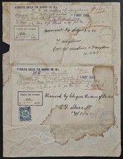 TASMANIA &bull; 1945 &bull; Storeys Creek Tin Mining Co. recceipt with stamp duty affixed