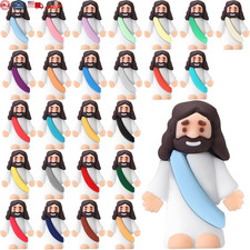 25 Pcs Little Jesus Figures Original Design Jesus Love You Mini Rubber Jesus Toy