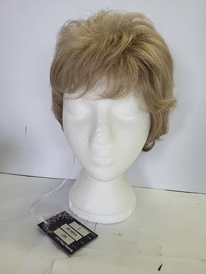 Kurze blonde geschichtete wellige Bob Perücke mit Fransen - Haarausfall Alopezie REF 0238