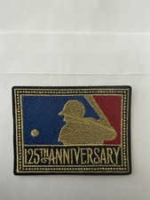 MLB 125th Anniversary Logo Patch Gold Embroidered Iron On / Sew On Baseball