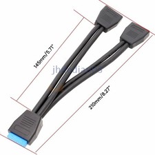 Extension Adapter Y Splitter USB 3.0 Header Extension Cable 19/20 Pin 1 to 2