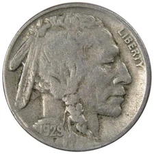 1929 S Indian Head Buffalo Nickel Circulated 5c Coin Collectible