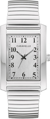 Men's Classic Rectangle Quartz Watch with Expansion Band - Timeless Style