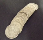 1949-63 FRANKLIN HALF DOLLAR 90% SILVER ROLL OF 20 COINS UNITED STATES USA $.50