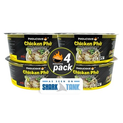PhoLicious Instant Chicken Pho, Authentic Vietnamese 3.5 Ounce (Pack of 4) 
