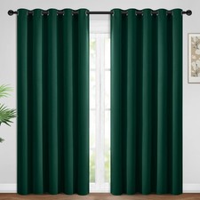 Yakamok Blackout Curtains pair, dark green, 62 in W 96 in L Grommet rings
