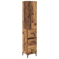 Highboard Sideboard Altholz 69,5X34X180Cm Holzwerkstoff Landhausstil