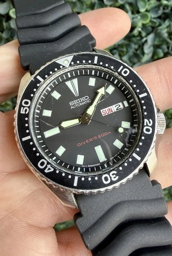 Vintage Seiko Scuba Diver's 200m 7S26-0029 Black Dial Automatic Watch 42mm