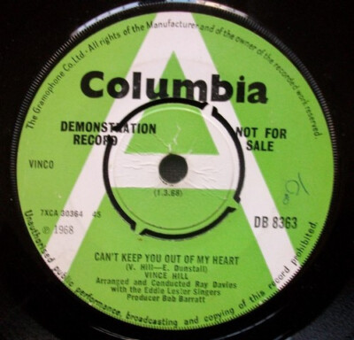Vince Hill - Can't Keep You Out Of My Heart / I Can't Make It Alone (7'', Sing...