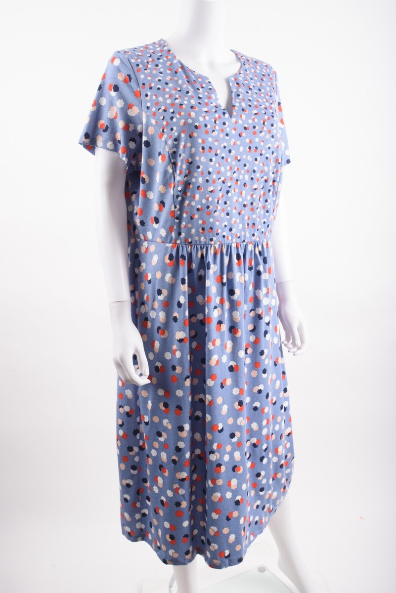Boden Womens Jersey emory Dress UK 20L US 16L Multi-Color Polka Dot Blue NWT