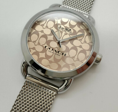 Coach CA.105.7.95.1208 Silver Tone Beige Dial Mesh Bracelet  display picture 1