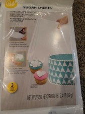 Papel decorativo comestible hoja de azúcar Wilton - blanco 4 3 paquetes - para golosinas