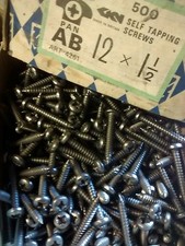 250 POZI PAN HEAD SELF TAPPING SCREWS 1 1/2" X 12 GKN,Old Stock  - SELF TAPPERS