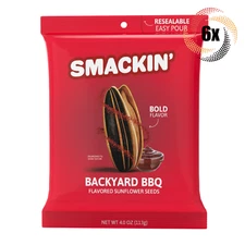 6x Bags Smackin' Backyard BBQ Flavor Jumbo Sunflower Seeds | 4oz | Small Batch
