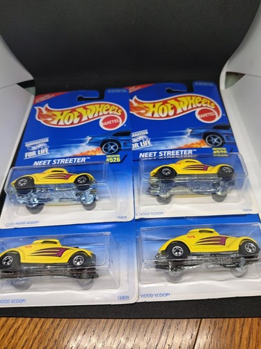 Lot of 4 1996 Hot Wheels Neet Streeter Cool Hood Scoop! cars From a Sealed Case