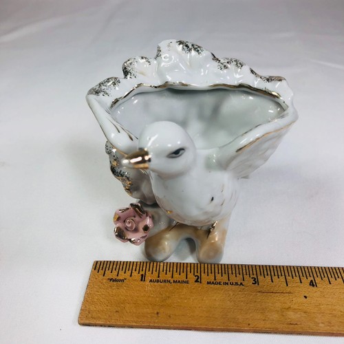 Hand Painted Betson Ceramic Bird Planter Dish with Gold Accents - 第 12/12 張圖片