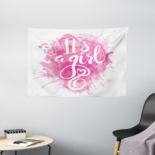 Pink Wide Tapestry It's a Girl Baby