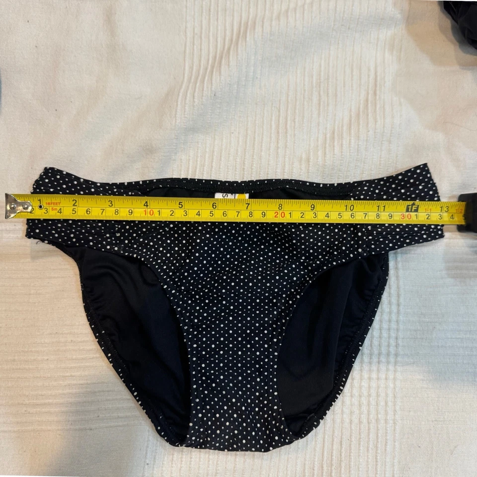 Pantalón de bikini Seafolly blanco y negro a lunares talla 8 Foto 4 de 4