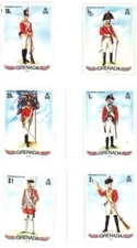 Grenada 1971 - British Soldiers Uniforms - Set of 6 Stamps - Scott #428-33 - MNH