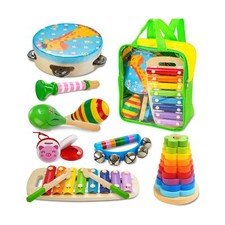 Kids Musical Instruments, Wooden Musical Toys Set for Toddlers Age 2-4 with X...