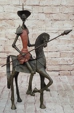 Salvador Dali Don Quichotte Bronze Surréalisme Statue Fonte Art Déco Main Fait