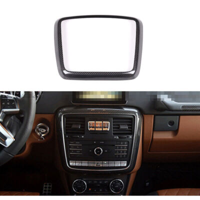 For Benz G-Class W463 G500 G63 Real Carbon Fiber CD Panel Cover Trim 2012-2018