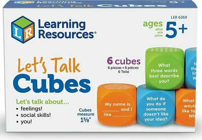 LET'S TALK CUBES Home School LEARNING RESOURCES 6369 NEW emotions feelings dice