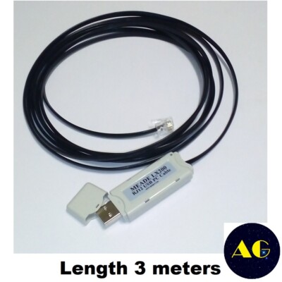 USB PC RJ12 Interface Cable 3m for Meade LX200, LX400, LX600