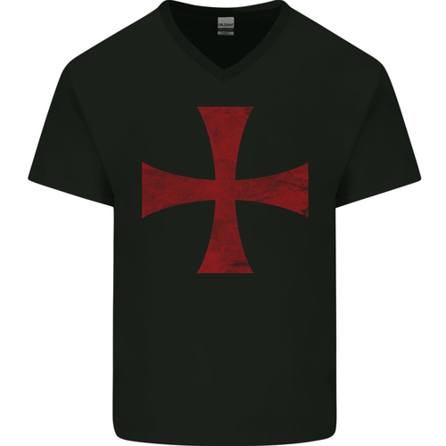 Caballero Templario Cruzado Disfraz Hombre Cuello En V Camiseta Algodón - Picture 13 of 43