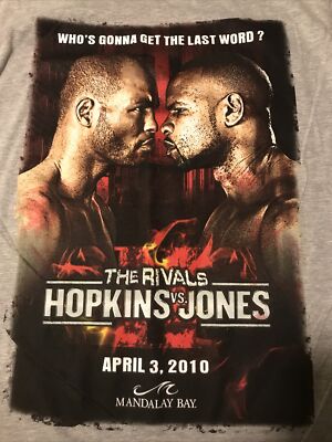Hopkins VS Jones T Shirt 2010 Golden boy Tee The Rivals Boxing Size M Gray