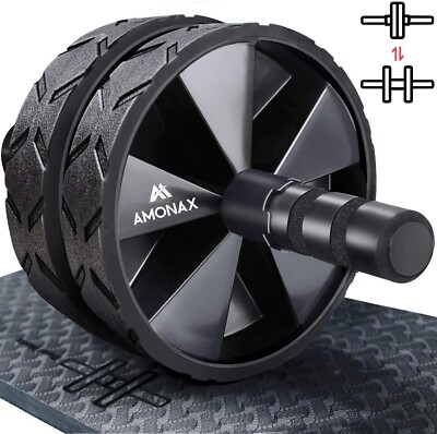 Convertible Ab Wheel Roller with Large Knee Mat for Core Abs