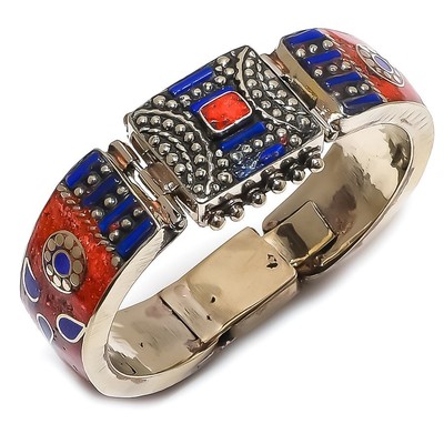 Handgefertigte nepalesische Manschette Rote Koralle Lapislazuli Edelstein Tib...