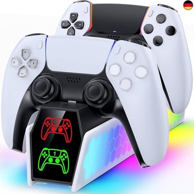 RGB PS5 Controller Ladestation für Dualsense Controller, Ladestation für P