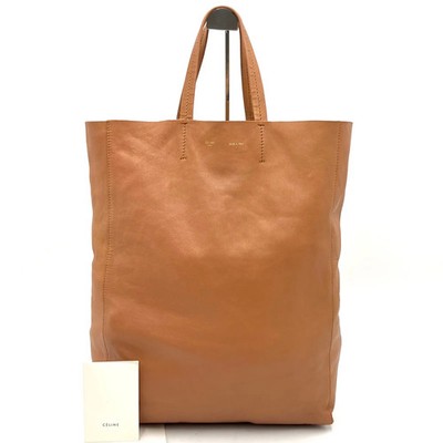 Auth CELINE Horizontal Cava leather Tote Bag Hand Bag Camel 2Y8705