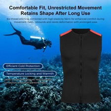 3mm Neoprene Thermal Vest Unisex Sleeveless Zipper Wetsuit Top For Swimmin SFKI