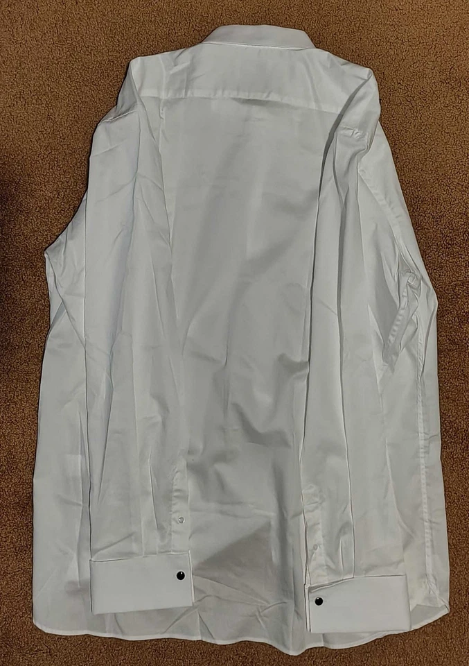 Camisa de vestir talla 18 RevivalVintage Reino Unido Socialite cuello punta puños franceses - Imagen 3 de 4