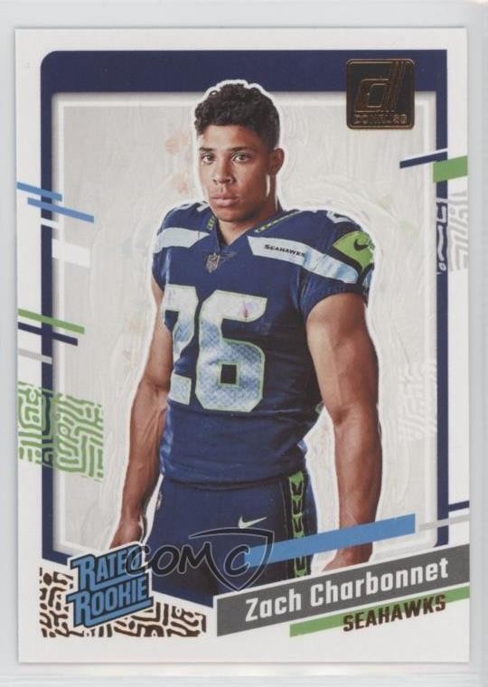 2023 Panini Donruss Rated Rookie Portrait Zach Charbonnet #16 12g7