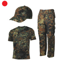 SET HOSE+T-SHIRT+KAPPE f KINDER JUGENDLICHE TARNUNG OUTDOOR CAMPING FLECKTARN BW
