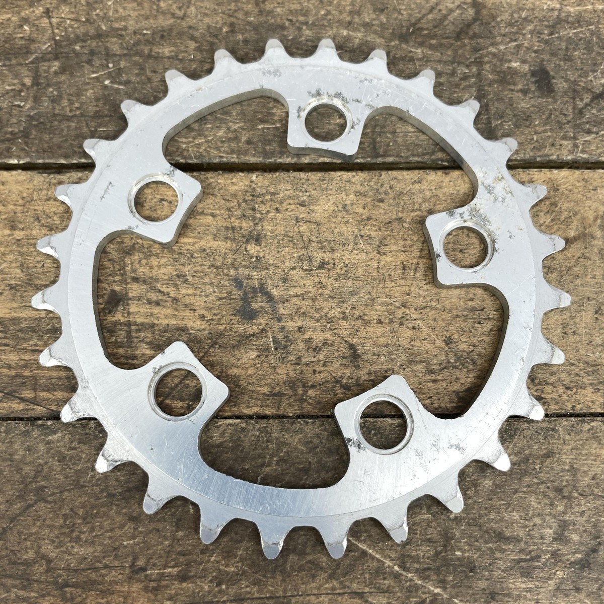 Vintage Shimano 28T Chainring 74 BCD Deerhead Silver MTB Bike 28